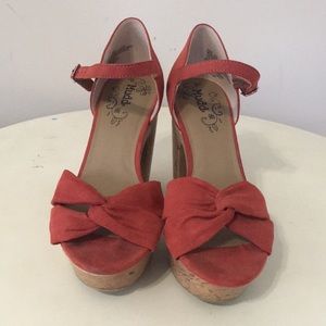 Rust orange high heel sandal